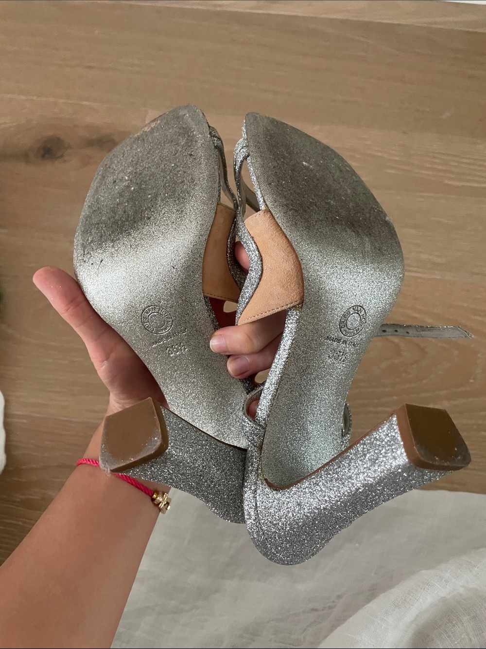 Dries Van Noten Silver Glitter Square-Toe Sandals - Picture 6 of 6